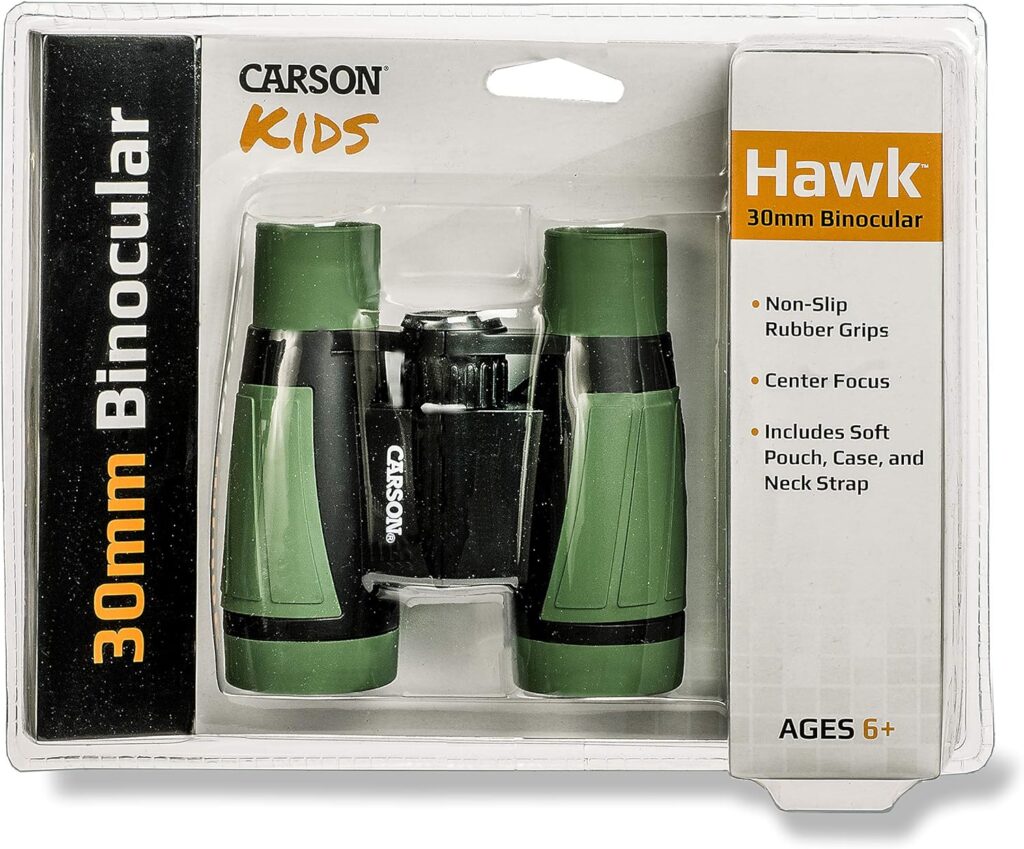 Carson Hawk Kids 30mm Beginner Field Binoculars (HU-530)

